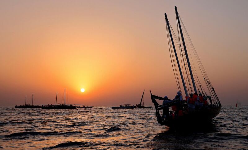 Boats take part in the Dalma Sailing Festival, near Abu Dhabi. AFP