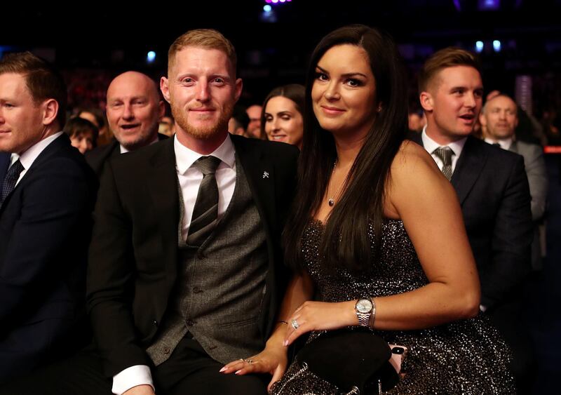 Ben Stokes and wife Clare Ratcliffe during the BBC Sports Personality of the Year awards in Aberdeen. PA