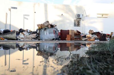 Dubai, United Arab Emirates - Reporter: Nick Webster: Ruined items are thrown away because of the flooding. Flooding in Rashidiya area of Dubai. Monday, January 13th, 2020. Rashidiya, Dubai. Chris Whiteoak / The National