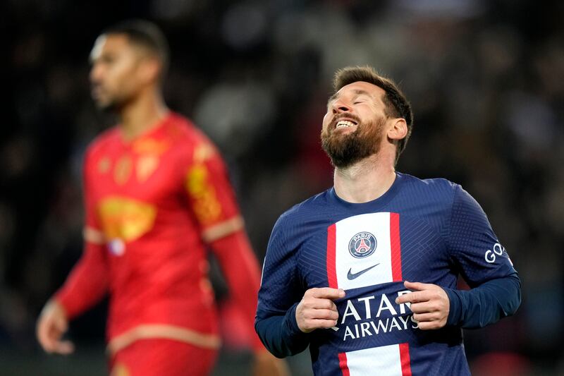 PSG's Lionel Messi was making his first appearance in France since winning the World Cup with Argentina. AP 