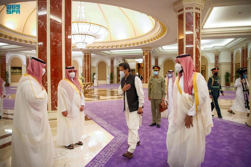 Crown Prince Mohammed bin Salman and Pakistan's Prime Minister Imran Khan held a series of talks at the Royal Court at Al Salam Palace in Jeddah to strengthen bilateral relations and sign an agreement to establish the Saudi-Pakistani Supreme Coordination Council. SPA