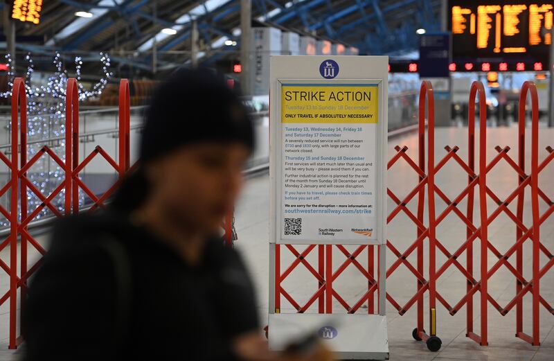 Platforms are shut down at Waterloo. EPA