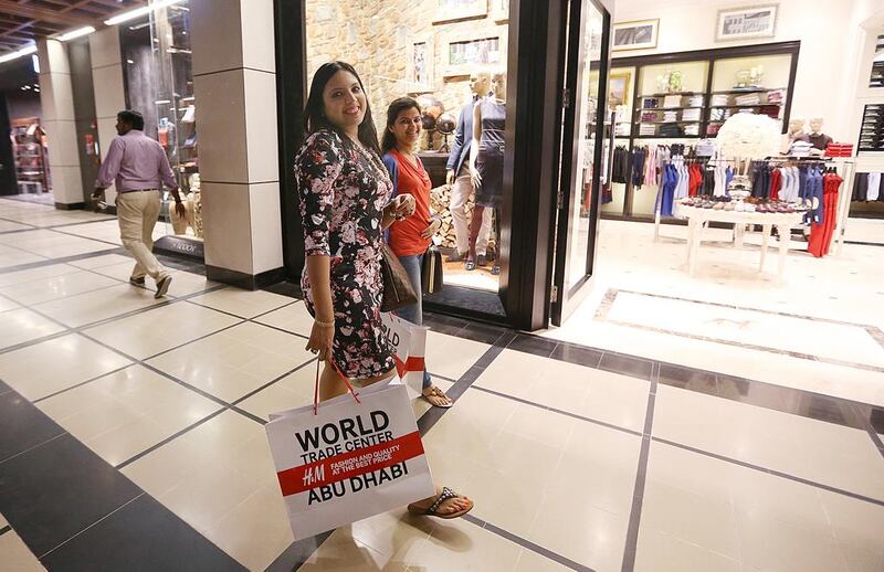 World Trade Centre Mall behind the central market in Abu Dhabi opened its doors for business on Wednesday. Fatima Al Marzooqi/The National.

