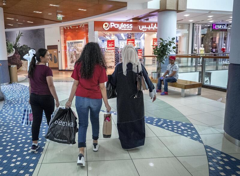 Abu Dhabi, U.A.E., June 13, 2018.  Eid Al Fitr shoppers at Al Wahda Mall.
Victor Besa / The National
Reporter:  
Section:  National