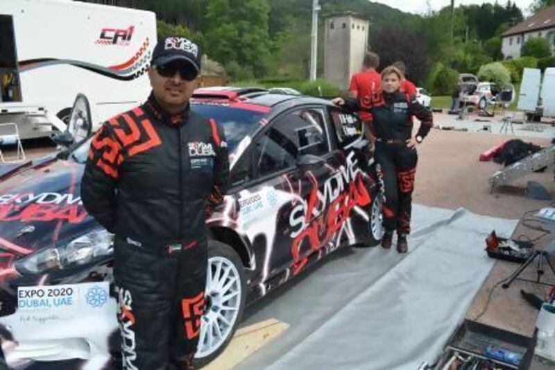 Skydive Dubai Rally Team driver Rashid Al Ketbi, left, and German co-driver Karina Hepperle will debut their brand new Ford Fiesta R5 at this weekend´s ADAC Rally Deutschland. The event starts Thursday and will take place in Cologne, Germany for the first time. Courtesy of FIA World Rally Championships
