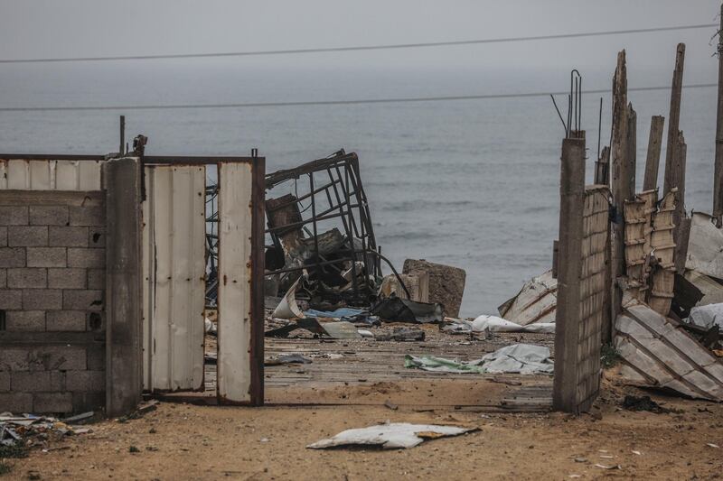 A Hamas site is in ruins after an Israeli airstrike in Beit Lahiya. EPA