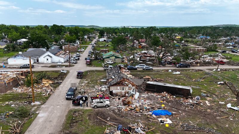 Homes destroyed a tornado Oklahoma, US. EPA