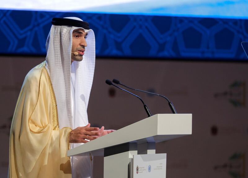 Abu Dhabi, United Arab Emirates, June 30, 2019.   Abu Dhabi Climate Meeting at the Emirates Palace.--
His Excellency Dr. Thani bin Ahmed Al Zeyoudi, Minister of Climate Change and Environment.
Section:  NA
Reporter:  John Dennehy