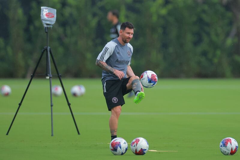 Lionel Messi of Inter Miami during training. AFP