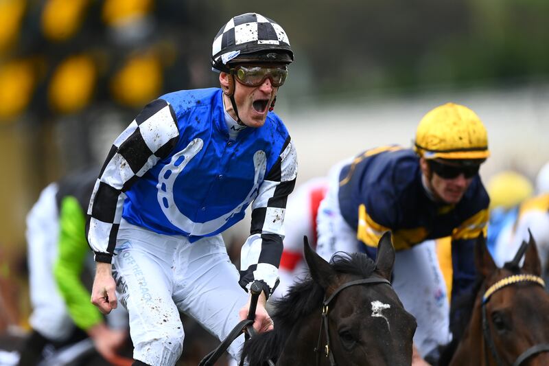 Mark Zahra rides Gold Trip to victory in the 2022 Melbourne Cup. Getty Images