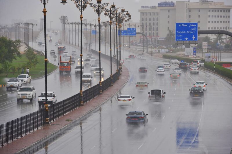 Heavy rain falls in Salalah, the capital of the southern Dhofar province  