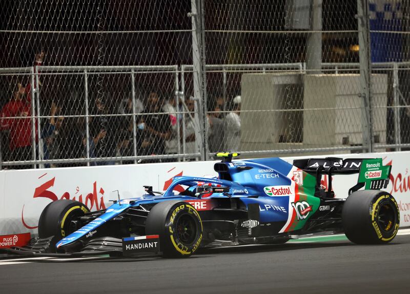 Alpine's Esteban Ocon during practice. Reuters