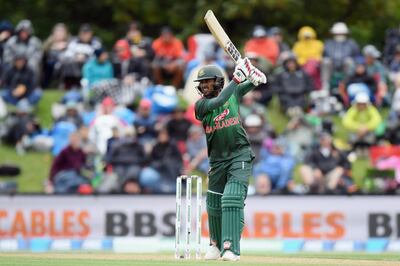 CHRISTCHURCH, NEW ZEALAND - FEBRUARY 16: Mohammad Mithun of Bangladesh bats during Game 2 of the One Day International series between New Zealand and Bangladesh at Hagley Oval on February 16, 2019 in Christchurch, New Zealand. (Photo by Kai Schwoerer/Getty Images)
