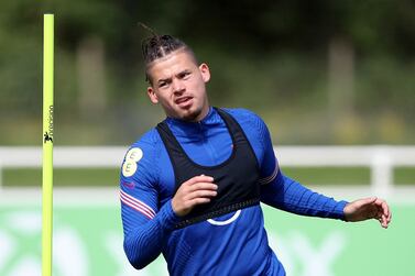 Soccer Football - UEFA Nations League - England Training - St George's Park, Burton Upon Trent, Britain - June 3, 2022 England's Kalvin Phillips with teammates during training Action Images via Reuters / Molly Darlington