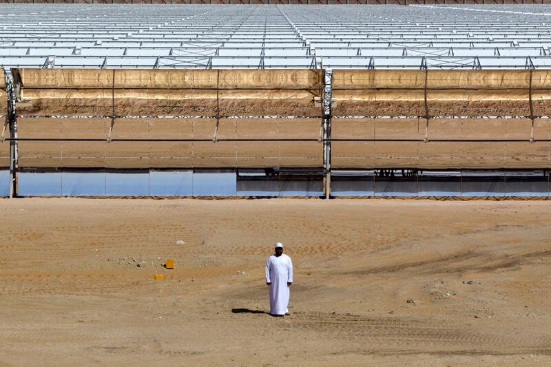 Madinat Zayed, United Arab Emirates, February 27, 2013:    General Manager Yousif Al Ali of Shams 1 solar power station near Madinat Zayed on February 27, 2013. The power station is capable of generating 100 megawatts (MW) of power, approximately enough to power 20,000 homes, which makes it among the largest parabolic trough stations in the world. Christopher Pike / The National