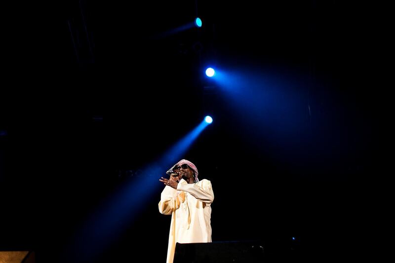 ABU DHABI, UNITED ARAB EMIRATES – May 6, 2011:   
American hip-hop artist Snoop Dogg performs at Yas Arena in Abu Dhabi on Friday May 6, 2011. ( Andrew Henderson / The National )
