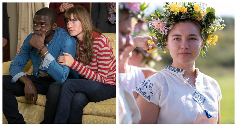 The Oscar-winning 'Get Out', left, and 'Midsommar' have both been described as 'elevated horror', a term which divides fans and critics alike. Photo: Justin Lubin, A24