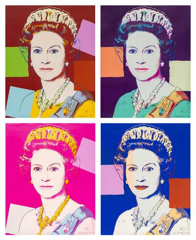 'Queen Elizabeth II of the United Kingdom' by Andy Warhol recreated one of the queen's official portraits in the artist's signature style. Photo: Sotheby's
