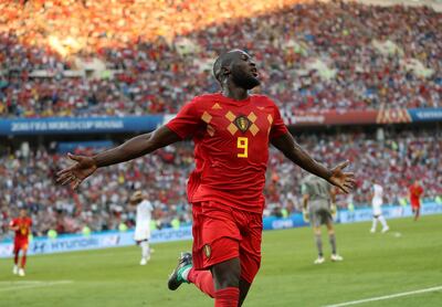 epa06819359 Romelu Lukaku of Belgium celebrates after scoring the 3-0 goal during the FIFA World Cup 2018 group G preliminary round soccer match between Belgium and Panama in Sochi, Russia, 18 June 2018.

(RESTRICTIONS APPLY: Editorial Use Only, not used in association with any commercial entity - Images must not be used in any form of alert service or push service of any kind including via mobile alert services, downloads to mobile devices or MMS messaging - Images must appear as still images and must not emulate match action video footage - No alteration is made to, and no text or image is superimposed over, any published image which: (a) intentionally obscures or removes a sponsor identification image; or (b) adds or overlays the commercial identification of any third party which is not officially associated with the FIFA World Cup)  EPA/FRIEDEMANN VOGEL   EDITORIAL USE ONLY