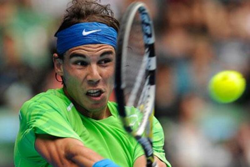 Rafael Nadal's right knee did not look to be bothering him in his defeat of Lukas Lacko in the third round of the Australian Open.