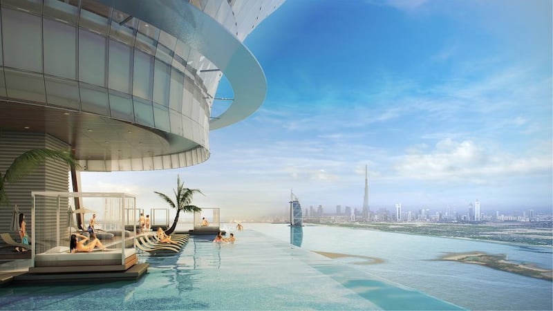 Artist impression of the Palm Tower which will be linked to the Nakheel Mall on the Palm Jumeirah. Courtesy Nakheel 