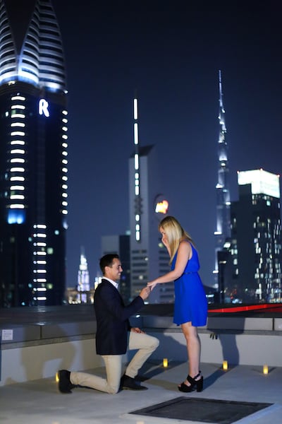 Peter Philippou proposed to his partner Sarah on a helipad. Photo: Peter Philippou 