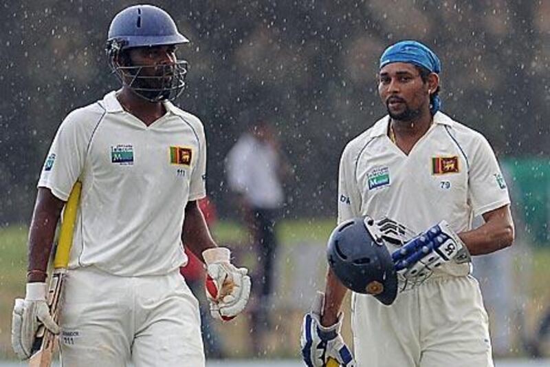 The Sri Lanka openers will bat to save the rain-marred first Test against West Indies when they come out on the fifth day.