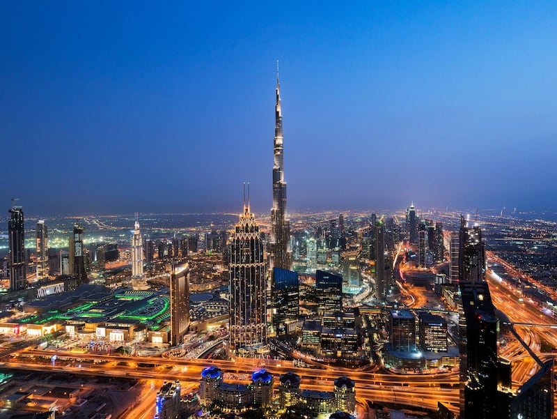 The views of Burj Khalifa and Downtown.