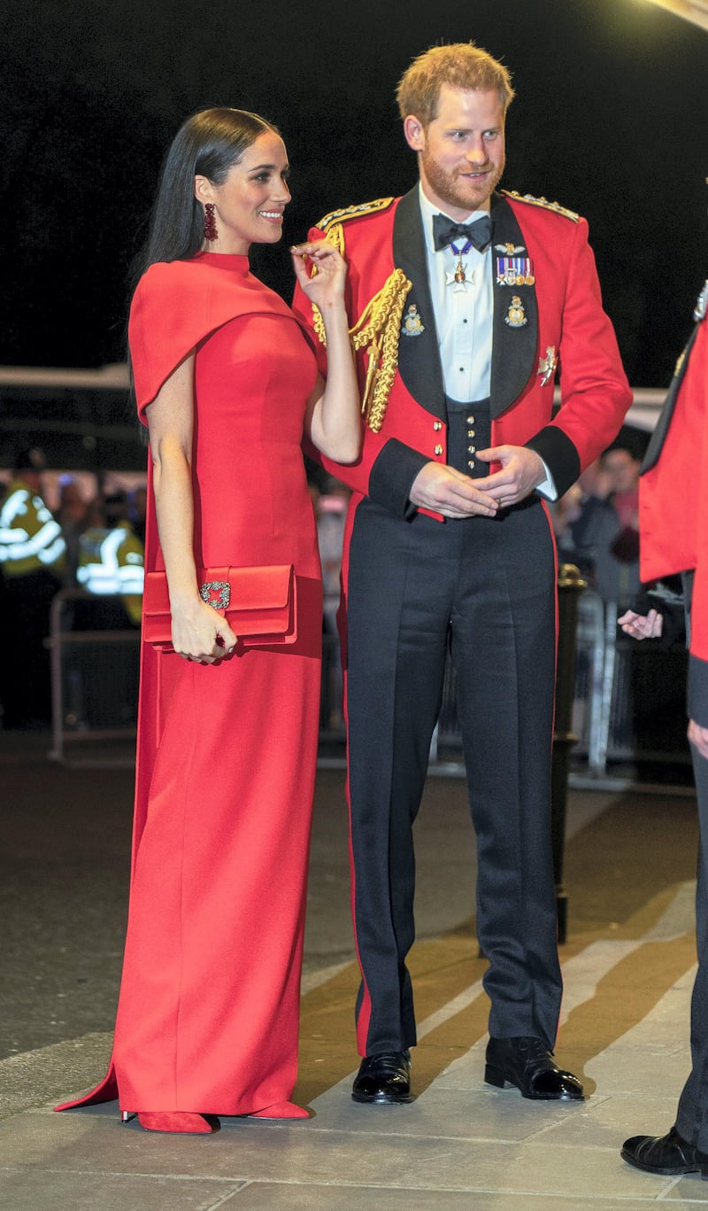 Britain's Prince Harry and his wife Meghan, Duchess of Sussex, arrive to attend the Mountbatten Festival of Music at the Royal Albert Hall in London, Britain March 7, 2020. Chris Eades/Pool via REUTERS