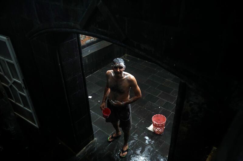 A Yemeni at a traditional Turkish bath in Sanaa, Yemen.  EPA