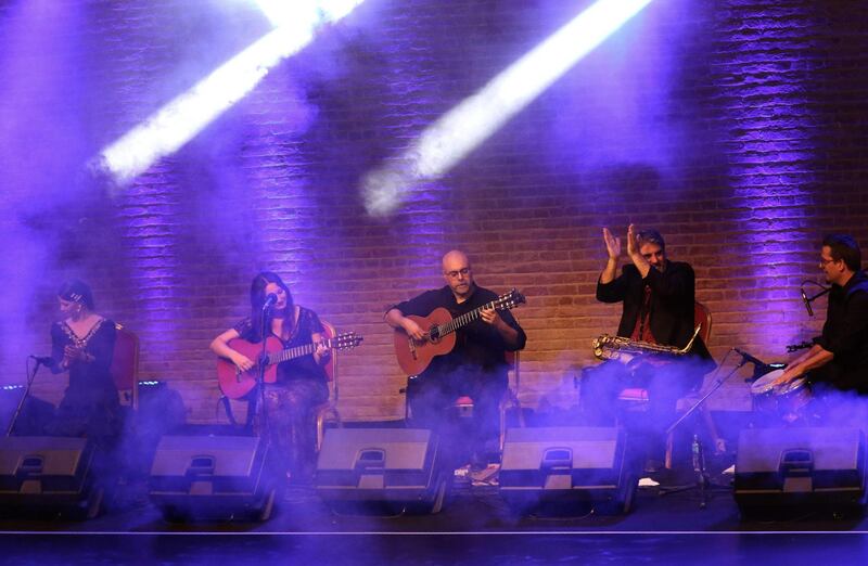 Spanish flamenco musicians perform in Erbil. AFP