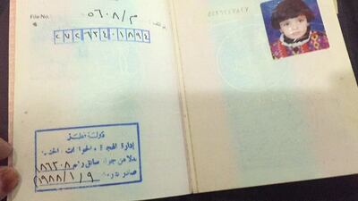 Khaznah Al Marri's passport. Three years after their expulsion from Qatar in 1999, her family’s passports were revoked.Courtesy of Khaznah Al Marri
