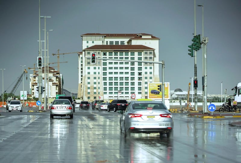 Abu Dhabi, United Arab Emirates, March 21. 2020.  Slight flooding at Khalifa City due to the afternoon showers.  
Victor Besa / The National
