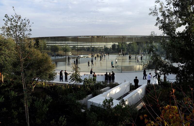 People arrive for a new product announcement at the Steve Jobs Theater on the new Apple campus, on Tuesday, September 12, 2017, in Cupertino, California. Marcio Jose Sanchez / AP Photo
