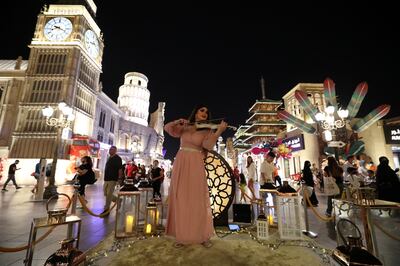 A performance at Global Village in Dubai, where different cultures are showcased in the pavilions from across the world. Chris Whiteoak / The National
