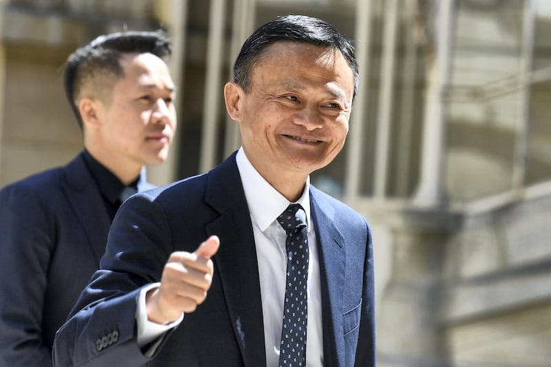 Jack Ma, co-founder and executive chair of the Alibaba Group, arrives for the "Tech For Good" meetup  at Hotel Marigny in Paris on May 15, 2019, held to discuss good conduct for technology giants. - French President and New Zealand's premier will host other world leaders and leading tech chiefs to launch an ambitious new initiative known as the "Christchurch call" aimed at curbing extremism online. The political meeting will run in parallel to an initiative launched by the French President called "Tech for Good" which will bring together 80 tech chiefs in Paris to find a way for new technologies to work for the common good. (Photo by Bertrand GUAY / AFP)