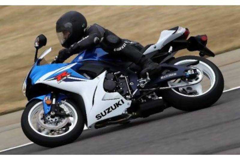 The new Suzuki GSX-R600 is not only 9kg lighter but it also has more mid-range torque than the model it replaces, making short shrift of knee pucks on the track. Courtesy of Suzuki