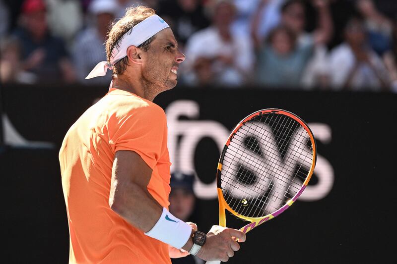 Spain's Rafael Nadal reacts as he plays against Britain's Jack Draper. AFP