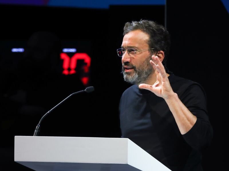 Forensic Architecture founder Eyal Weizman speaking at the Culture Summit Abu Dhabi. Victor Besa / The National