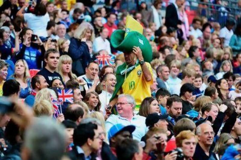 The London Games are seeing football matches average higher attendance than the Beijing Games four years ago and trail only the 1984 Los Angeles Games with several matches yet to play. A crowd of 70,584 at Wembley watched the women's Team GB-Brazil match, the largest-ever crowd at a women's match in Britain.