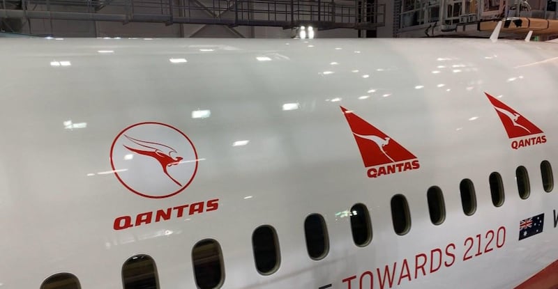 The plane took off in New York on Friday but didn't land in Sydney until Sunday morning, itself a quirk in aviation. Image courtesy Qantas