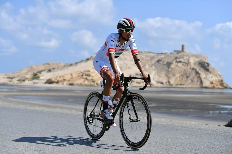 SOHAR, OMAN - FEBRUARY 16: Start / Yousif Mirza of United Arab Emirates and UAE - Team Emirates / during the 10th Tour of Oman 2019, Stage 1  a  138,5km stage from Al Sawadi Beach to Suhar Corniche / TOO2019 / on February 16, 2019 in Sohar, Oman. (Photo by Justin Setterfield/Getty Images)