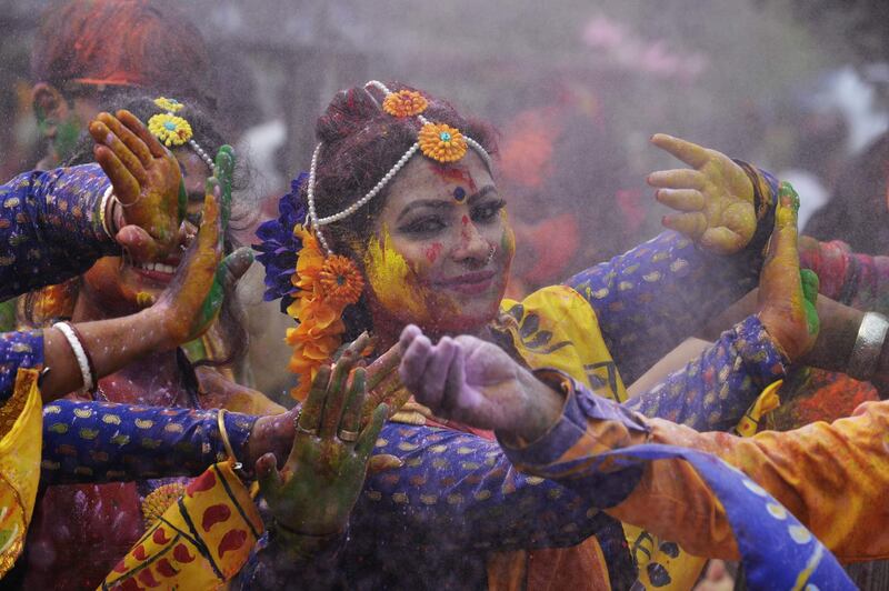 Holi festival in Siliguri. Diptendu Dutta / AFP Photo
