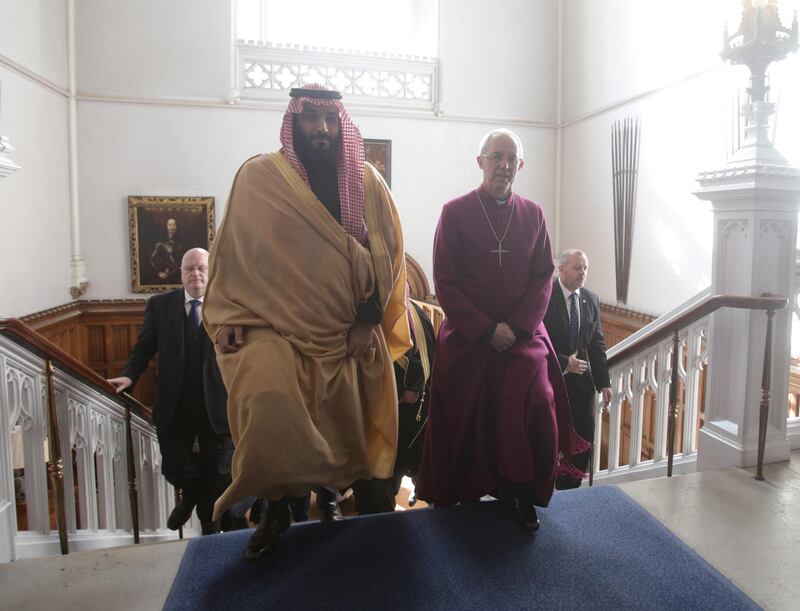 The Saudi crown prince is on a three-day visit to London.