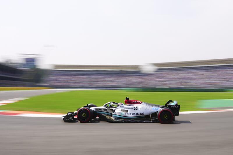 George Russell of Mercedes in action during the qualifying session of the Formula One Grand Prix of the Mexico City. EPA