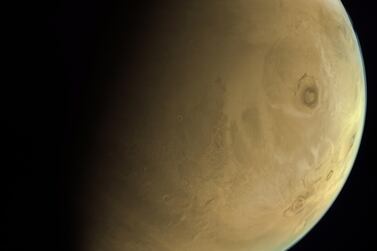The UAE's Hope probe captured a high-resolution photo of Mars. Emirates Mars Mission