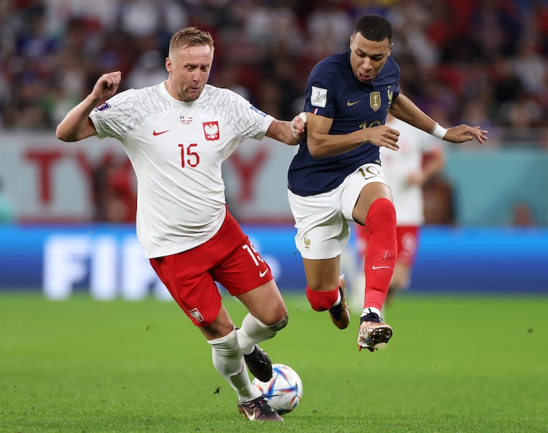 Kamil Glik - 5, Wasn’t afraid to step out and win the ball but showed a lack of awareness when doing so on one occasion to open up space that Giroud exploited for the opener. Couldn’t get out to Mbappe quickly enough for either of his goals. Did well to reach Zielinski’s cross but couldn’t keep his header down. Getty