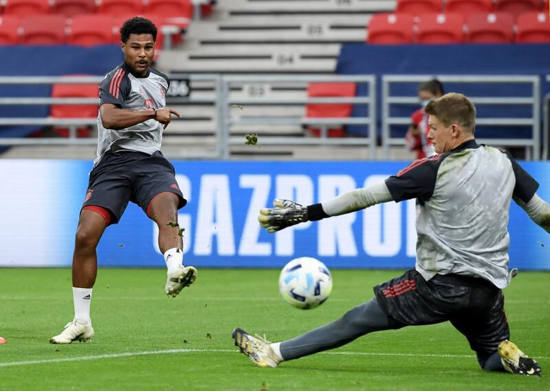 Bayern Munich's Serge Gnabry shoots at goal. Reuters