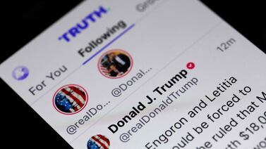 Donald Trump owns almost two thirds of Trump Media & Technology Group Corp, the parent company of the Truth Social media platform. AFP