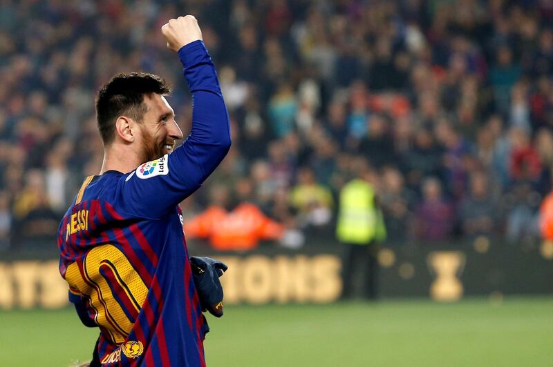 Messi savours that winning feeling. EPA